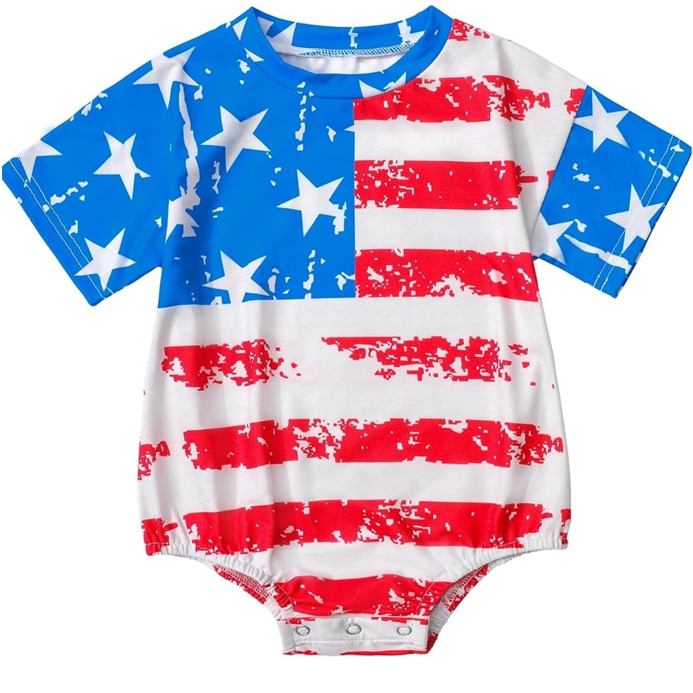 Amazon 0-3 month american flag onsie